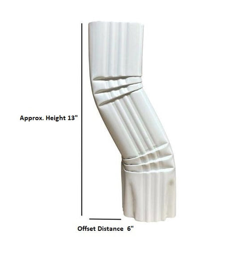 3x4 Double A Offset Downspout Elbow 6 inch extension